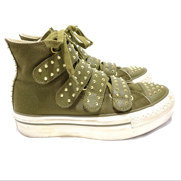 Converse Shoes - Converse All Star RARE Olive Studded High Tops